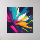 Levendige Bloei – Explosieve Abstracte Bloemenergi Canvas Afdruk (Voorkant)