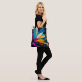 Levendige Bloei – Explosieve Abstracte Bloemenergi Tote Bag (Op model)