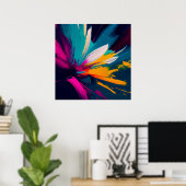 Levendige Bloei – Explosieve Abstracte Bloemige En Poster (Thuiskantoor)