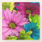 Levendige bloei - kleurrijke bloemkunst glazen onderzetter (Voorkant)