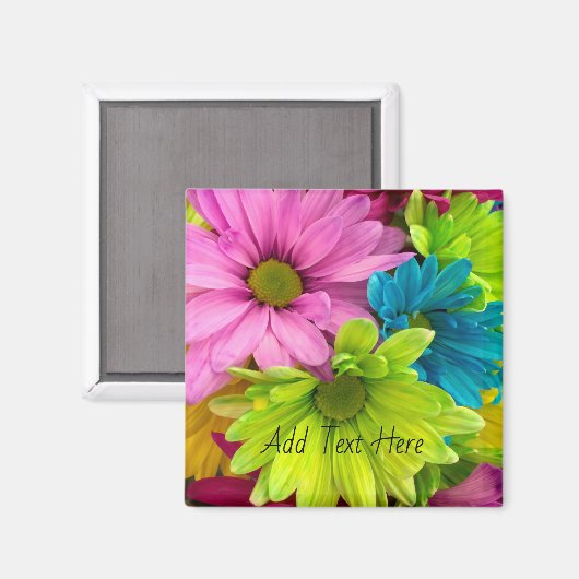 Levendige bloei - kleurrijke bloemkunst magneet (Voorkant / Achterkant)