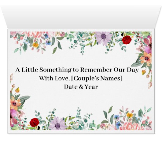 Levendige bloei - Multicolor Bloemen Tafelnummers (Binenzijde Horizontaal (Onderkant))