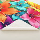 Levendige Bloei: Tropisch Bloemengeweld Design Sherpa Deken (3/4)