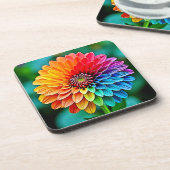 Levendige bloei van hoop en vreugde ontwerp bier onderzetter (Linkerzijde)