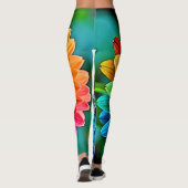 Levendige bloei van hoop en vreugde ontwerp leggings (Achterkant)