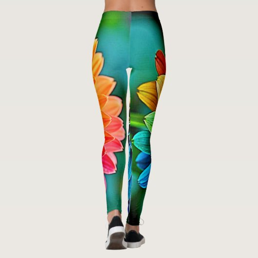 Levendige bloei van hoop en vreugde ontwerp leggings (Achterkant)