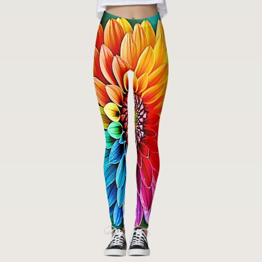 Levendige bloei van hoop en vreugde ontwerp leggings (Voorkant)