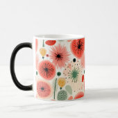 Levendige bloeiende bloemen in kleur magische mok (Links)