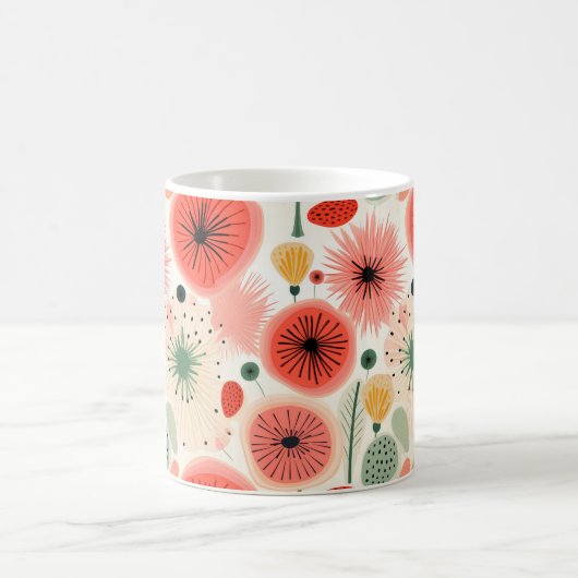 Levendige bloeiende bloemen in kleur magische mok (Center)