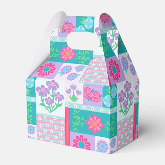 Levendige Bloeiende Bloemen Ontwerp Bedankdoosjes (Achterkant)