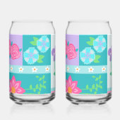 Levendige Bloeiende Bloemen Ontwerp Blikvorm Glas (Links)