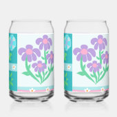 Levendige Bloeiende Bloemen Ontwerp Blikvorm Glas (Achterkant)