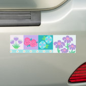 Levendige Bloeiende Bloemen Ontwerp Bumpersticker (Op auto)