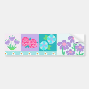 Levendige Bloeiende Bloemen Ontwerp Bumpersticker