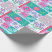 Levendige Bloeiende Bloemen Ontwerp Cadeaupapier (Hoek)