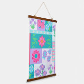 Levendige Bloeiende Bloemen Ontwerp Hangend Wandkleed (Gebogen)
