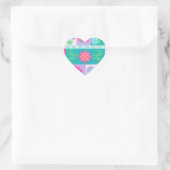 Levendige Bloeiende Bloemen Ontwerp Hart Sticker (Tas)