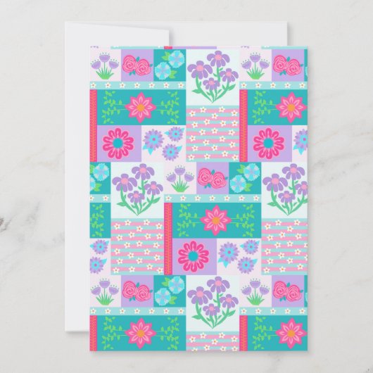 Levendige Bloeiende Bloemen Ontwerp Kaart (Voorkant)