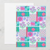 Levendige Bloeiende Bloemen Ontwerp Kaart (Voorkant / Achterkant)