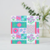 Levendige Bloeiende Bloemen Ontwerp Kaart (Staand voorkant)