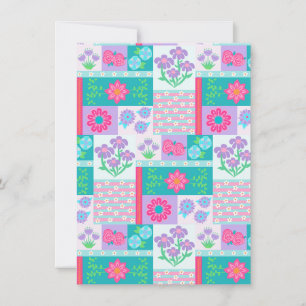 Levendige Bloeiende Bloemen Ontwerp Kaart