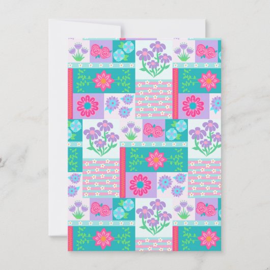 Levendige Bloeiende Bloemen Ontwerp Kaart (Voorkant)
