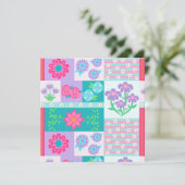 Levendige Bloeiende Bloemen Ontwerp Kaart (Staand voorkant)