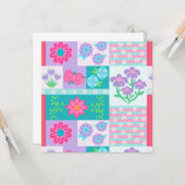 Levendige Bloeiende Bloemen Ontwerp Kaart (Voorkant / Achterkant in situ)