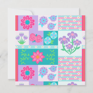 Levendige Bloeiende Bloemen Ontwerp Kaart