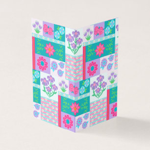 Levendige Bloeiende Bloemen Ontwerp Kaart