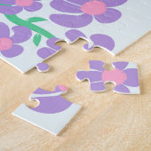 Levendige Bloeiende Bloemen Ontwerp Legpuzzel (Zijkant)