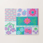 Levendige Bloeiende Bloemen Ontwerp Legpuzzel (Horizontaal)