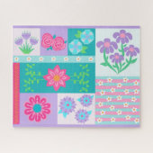 Levendige Bloeiende Bloemen Ontwerp Legpuzzel (Horizontaal)