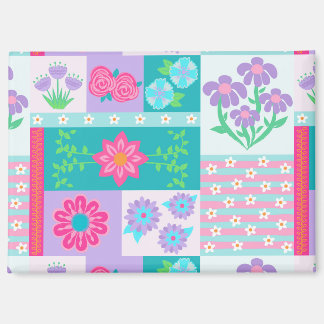 Levendige Bloeiende Bloemen Ontwerp Magneet
