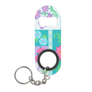 Levendige Bloeiende Bloemen Ontwerp Mini Flessenopener