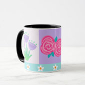 Levendige Bloeiende Bloemen Ontwerp Mok (Voorkant links)