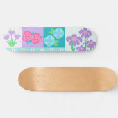 Levendige Bloeiende Bloemen Ontwerp Persoonlijk Skateboard (Horizontaal)