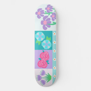 Levendige Bloeiende Bloemen Ontwerp Persoonlijk Skateboard