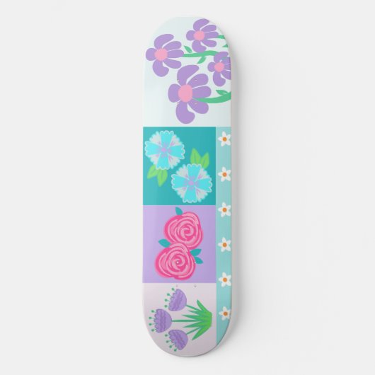 Levendige Bloeiende Bloemen Ontwerp Persoonlijk Skateboard (Voorkant)