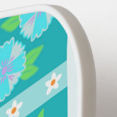 Levendige Bloeiende Bloemen Ontwerp Pickleball Paddle (Links Detail)
