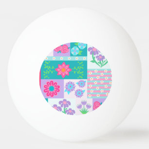 Levendige Bloeiende Bloemen Ontwerp Pingpongbal