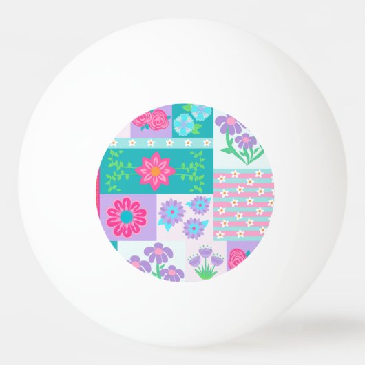Levendige Bloeiende Bloemen Ontwerp Pingpongbal (Voorkant)