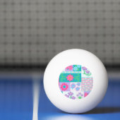 Levendige Bloeiende Bloemen Ontwerp Pingpongbal (Net)