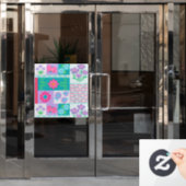 Levendige Bloeiende Bloemen Ontwerp Raamsticker (Kantoordeur)