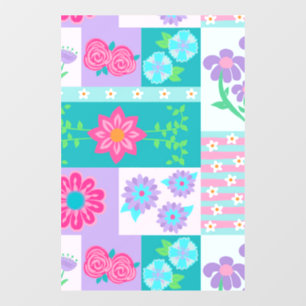Levendige Bloeiende Bloemen Ontwerp Raamsticker