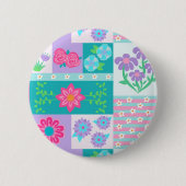 Levendige Bloeiende Bloemen Ontwerp Ronde Button 5,7 Cm (Voorkant)