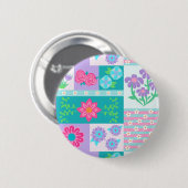 Levendige Bloeiende Bloemen Ontwerp Ronde Button 5,7 Cm (Voorkant /achterkant)