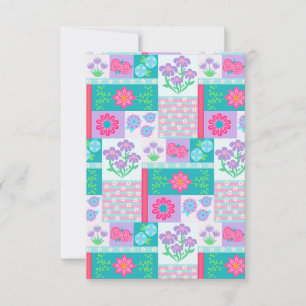 Levendige Bloeiende Bloemen Ontwerp RSVP Kaartje