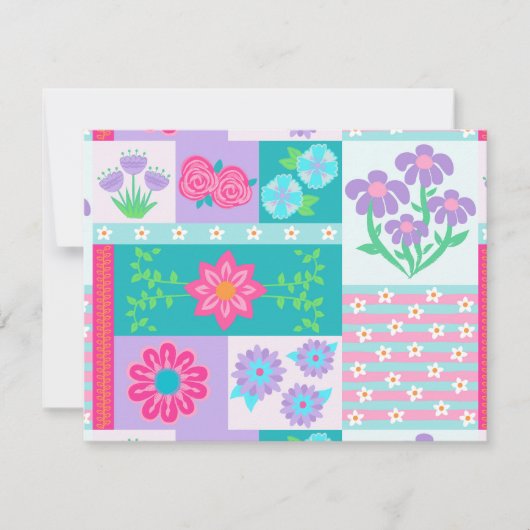 Levendige Bloeiende Bloemen Ontwerp Save The Date (Voorkant)