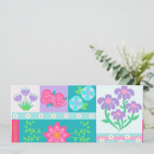 Levendige Bloeiende Bloemen Ontwerp Save The Date (Staand voorkant)